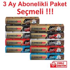 3 Ay Abonelikli Espressomm® Seçmeli Karışık Kapsül Kahve Paketi (3x 100 Adet) - Nespresso® Uyumlu*