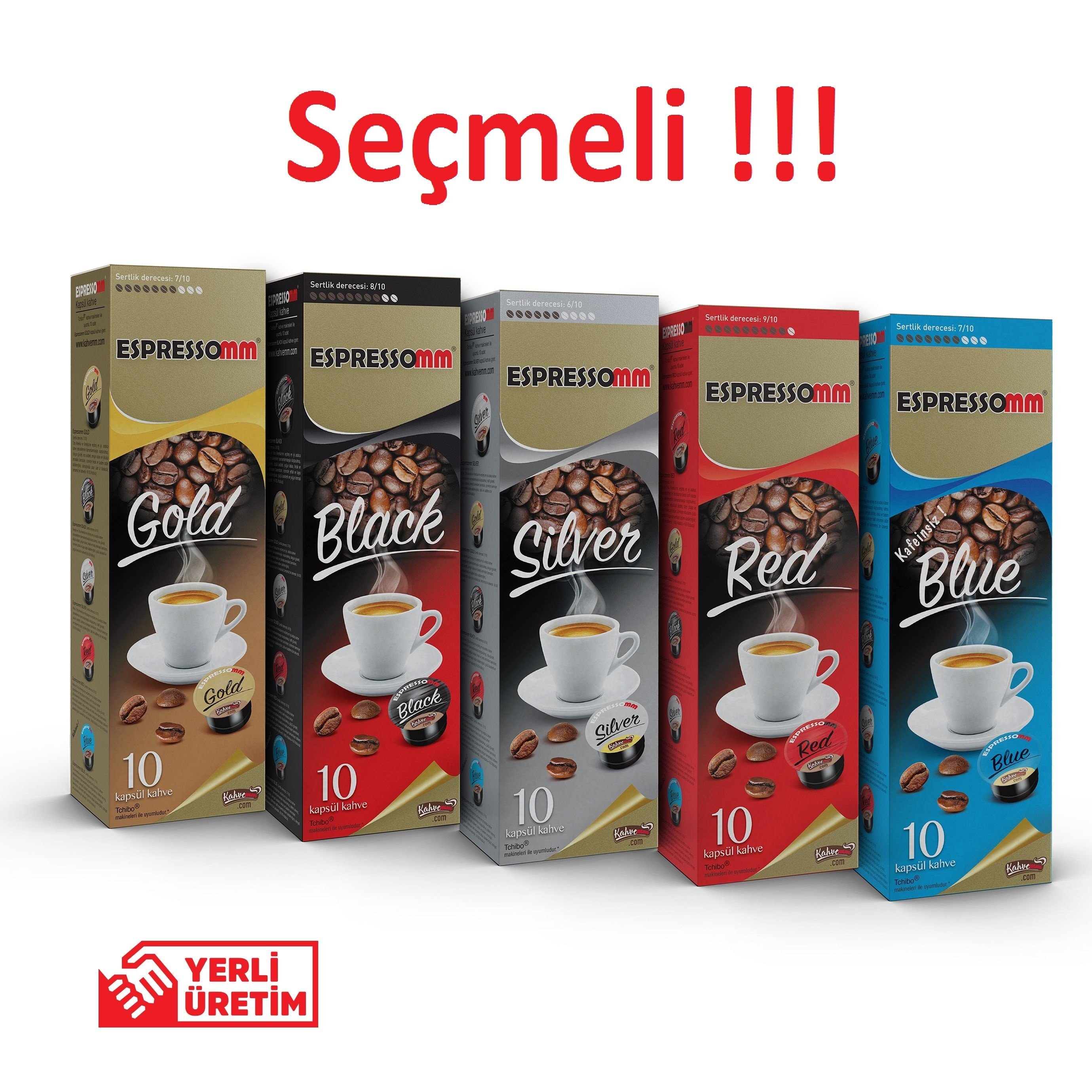 Espressomm® Seçmeli Karışık Kapsül Kahve (50 Adet) - Tchibo Cafissimo®* Uyumlu