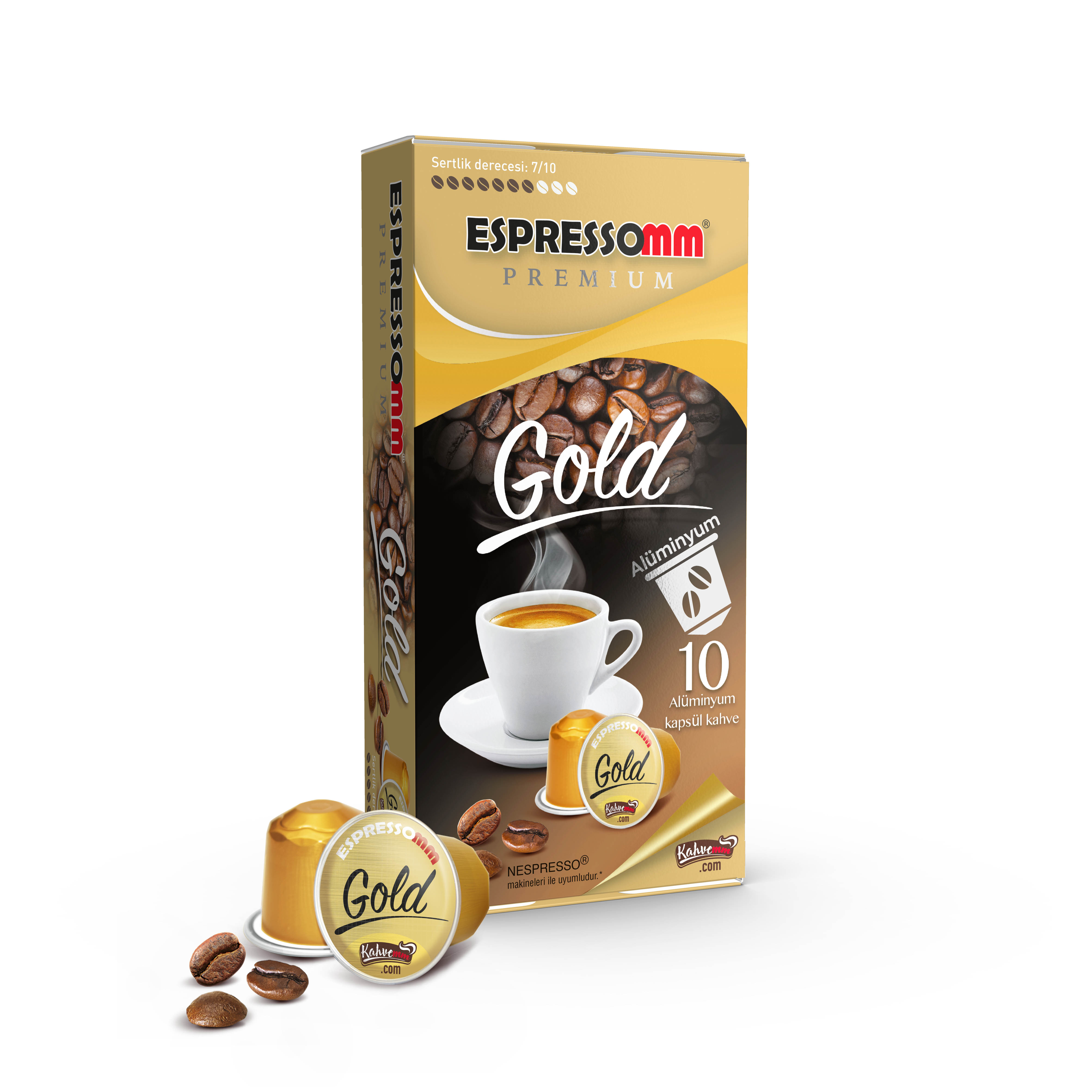 Espressomm® Premium Gold Alüminyum Kapsül Kahve (10 Adet) - Nespresso® Uyumlu*