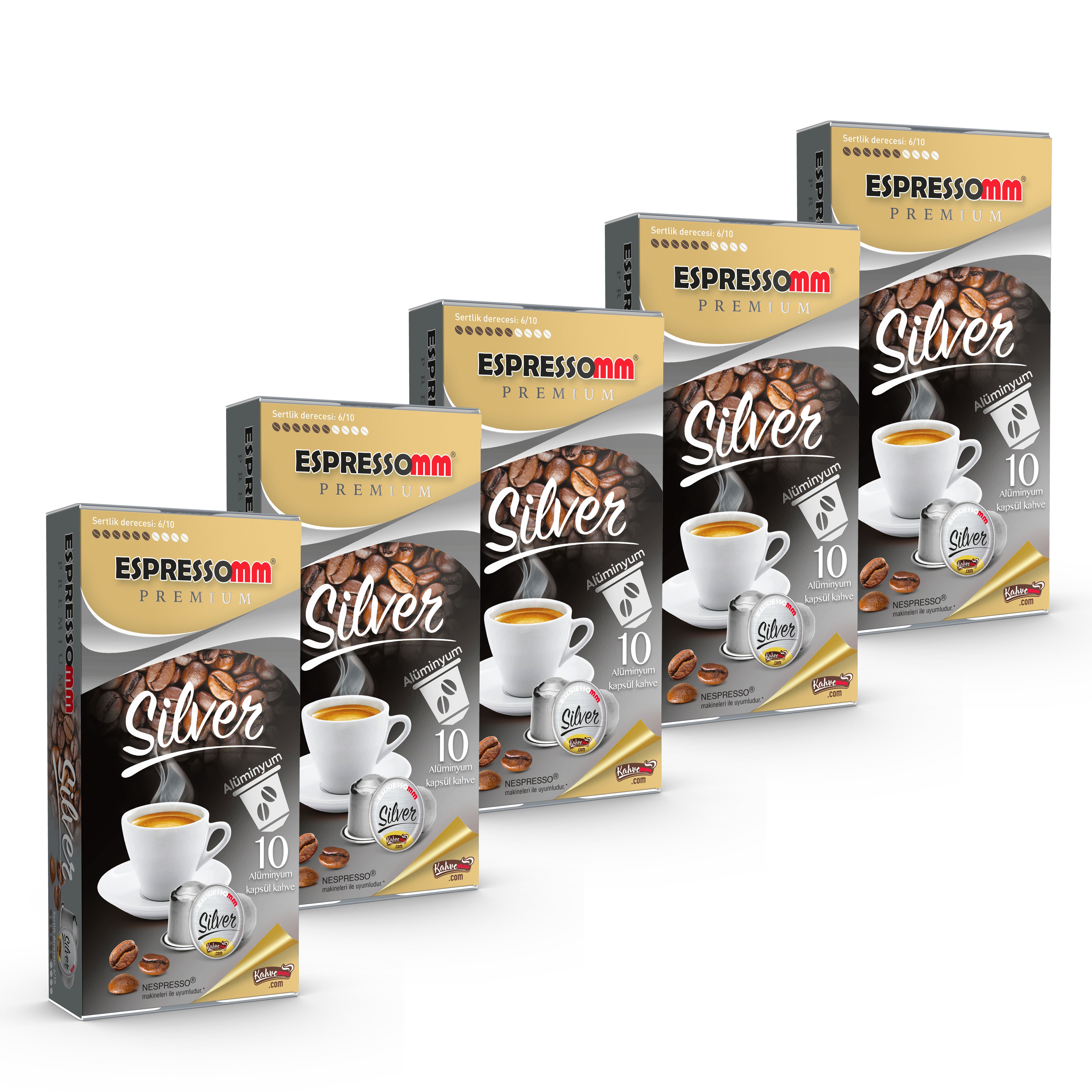 Espressomm® Premium Silver Alüminyum Kapsül Kahve (50 Adet) - Nespresso® Uyumlu*