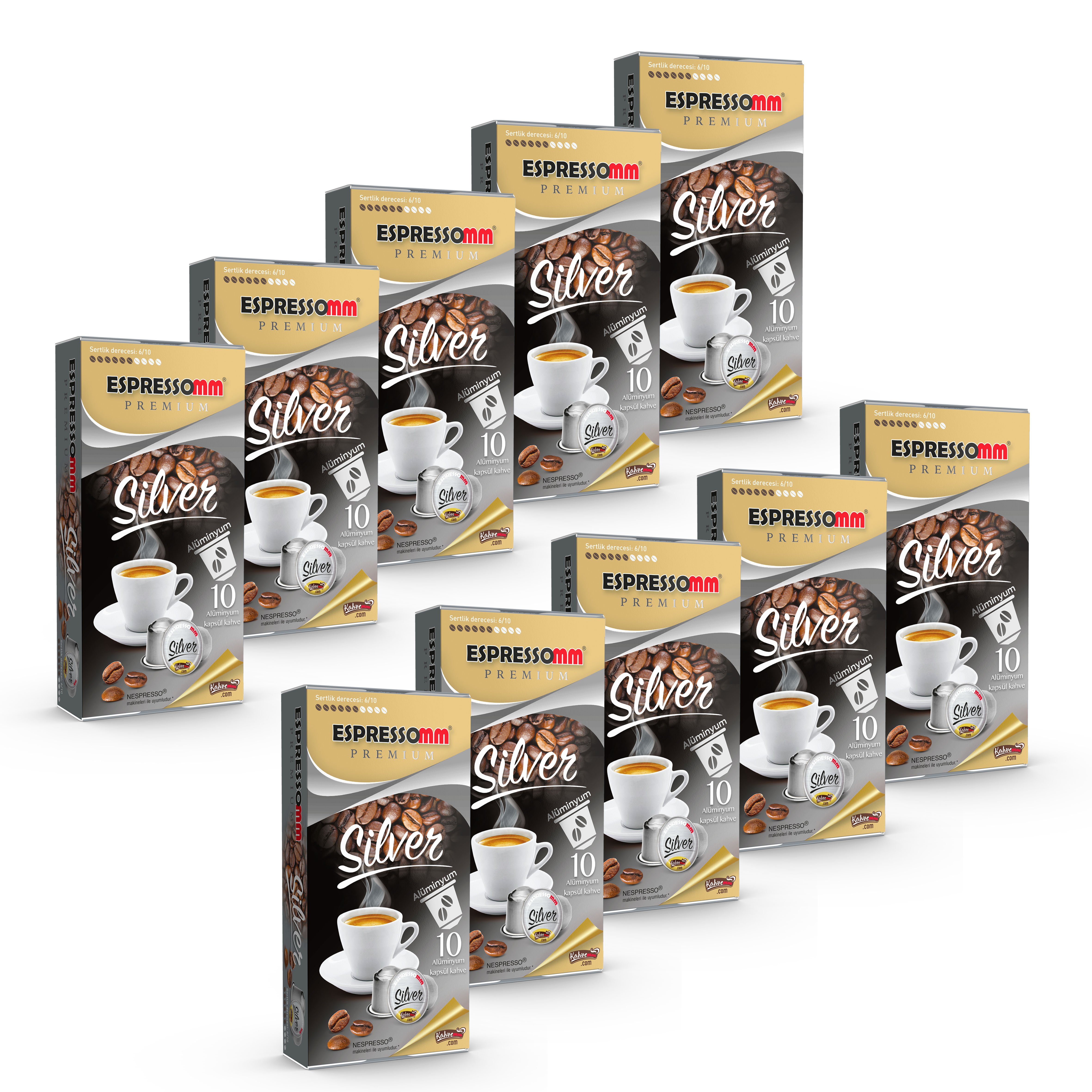 Espressomm® Premium Silver Alüminyum Kapsül Kahve (100 Adet) - Nespresso® Uyumlu*