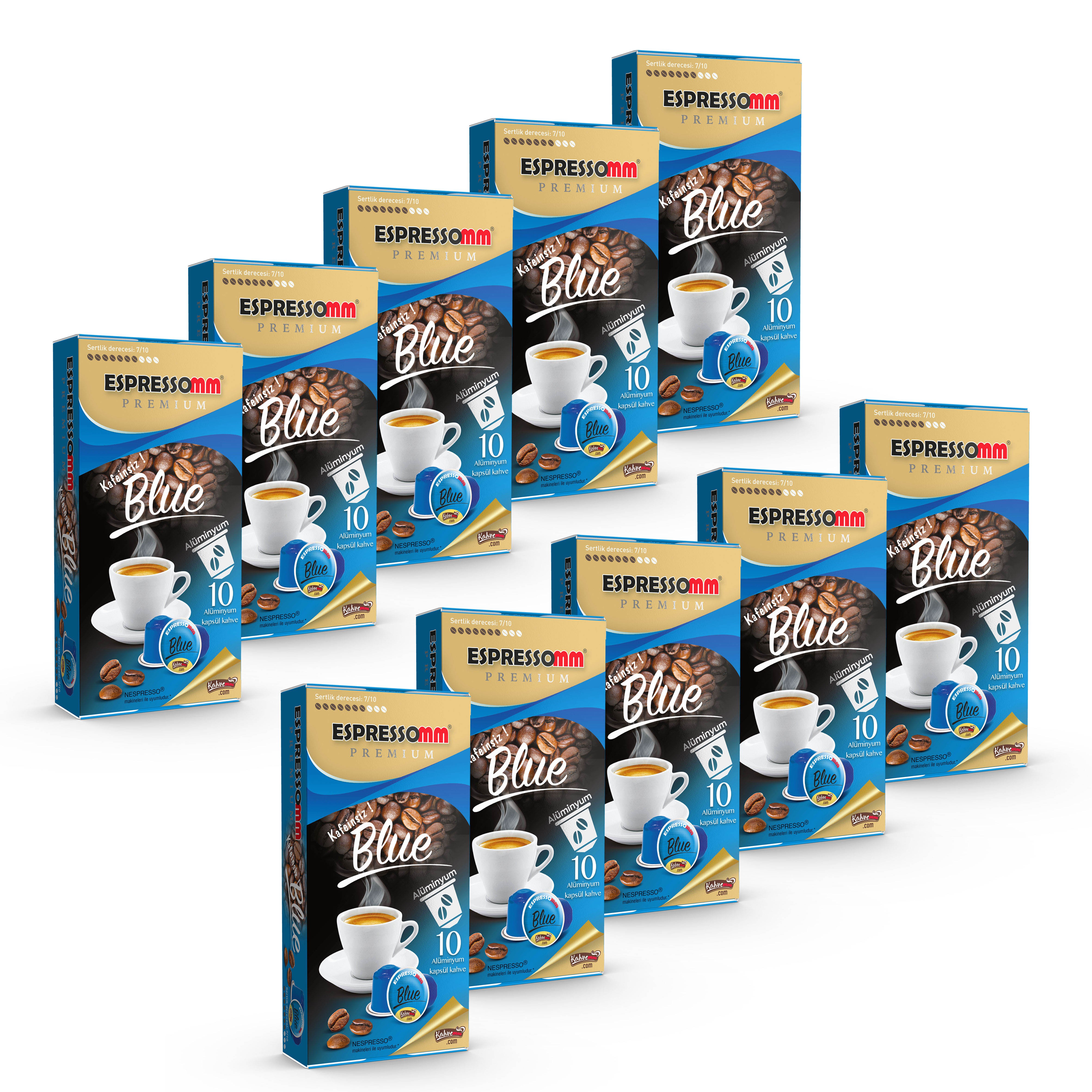 Espressomm® Premium Blue Alüminyum Kapsül Kahve-kafeinsiz! (100 Adet) - Nespresso®*