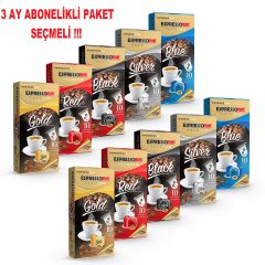 3 Ay Abonelikli Espressomm® Premium Seçmeli Karışık Alüminyum Kapsül Kahve Paketi (3x 100 Adet) - Nespresso® Uyumlu*