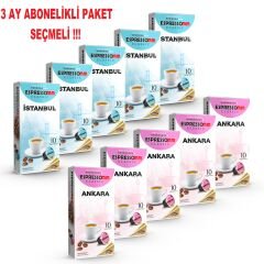3 Ay Abonelikli Espressomm® Classic Seçmeli Karışık İstanbul&Ankara Kapsül Kahve Paketi (3x 100 Adet) - Nespresso® Uyumlu*