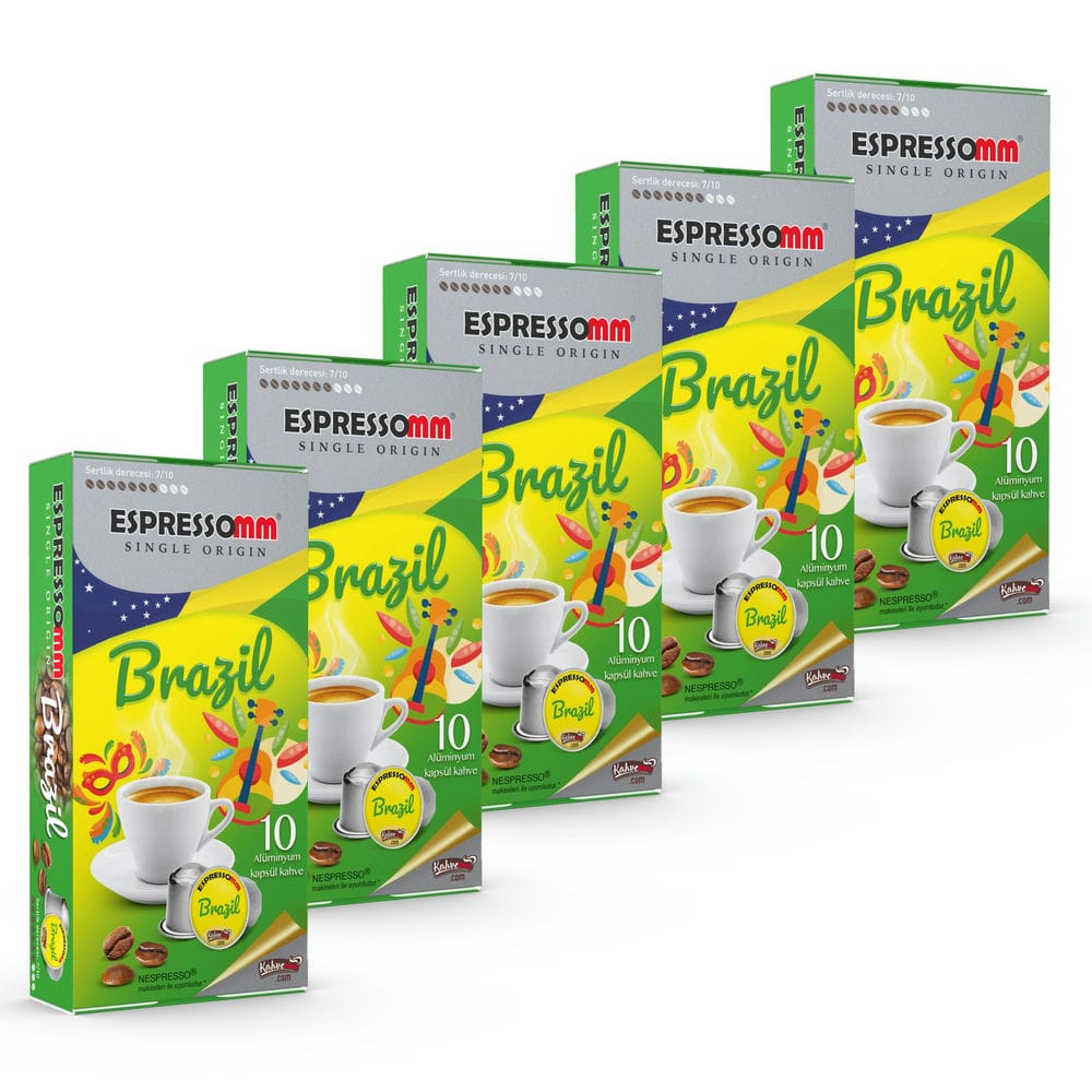 Espressomm® Single Origin Brazil Alüminyum Kapsül Kahve (50 Adet) - Nespresso® Uyumlu*