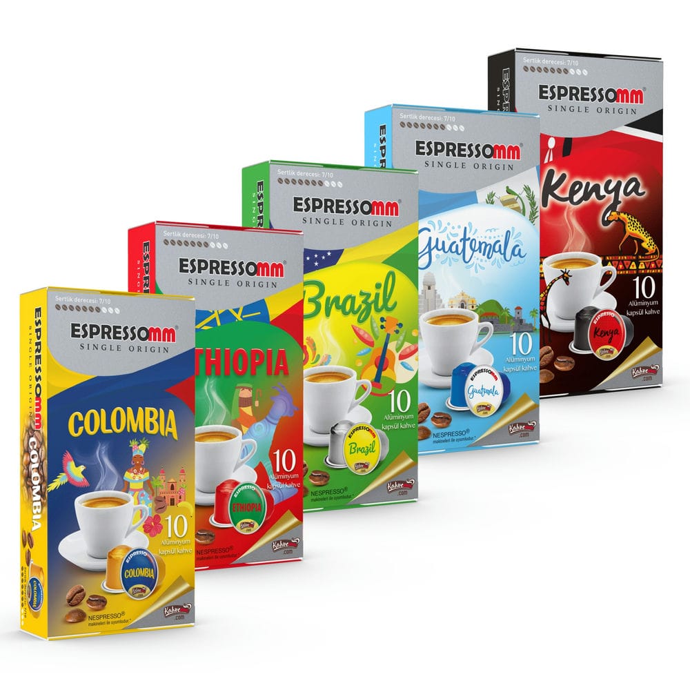 Espressomm® Single Origin Karışık Alüminyum Kapsül Kahve (50 Adet) - Nespresso® Uyumlu*